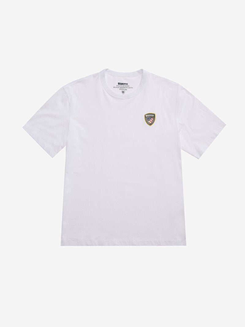 T-SHIRT LOGO GOMMATO FAXON bianco