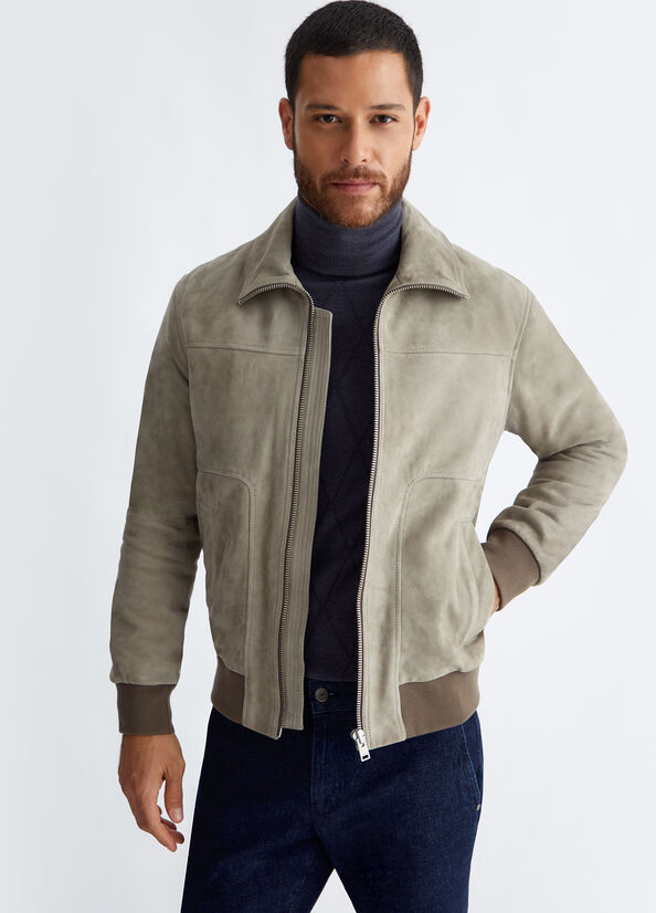 BOMBER IN PELLE SUEDE