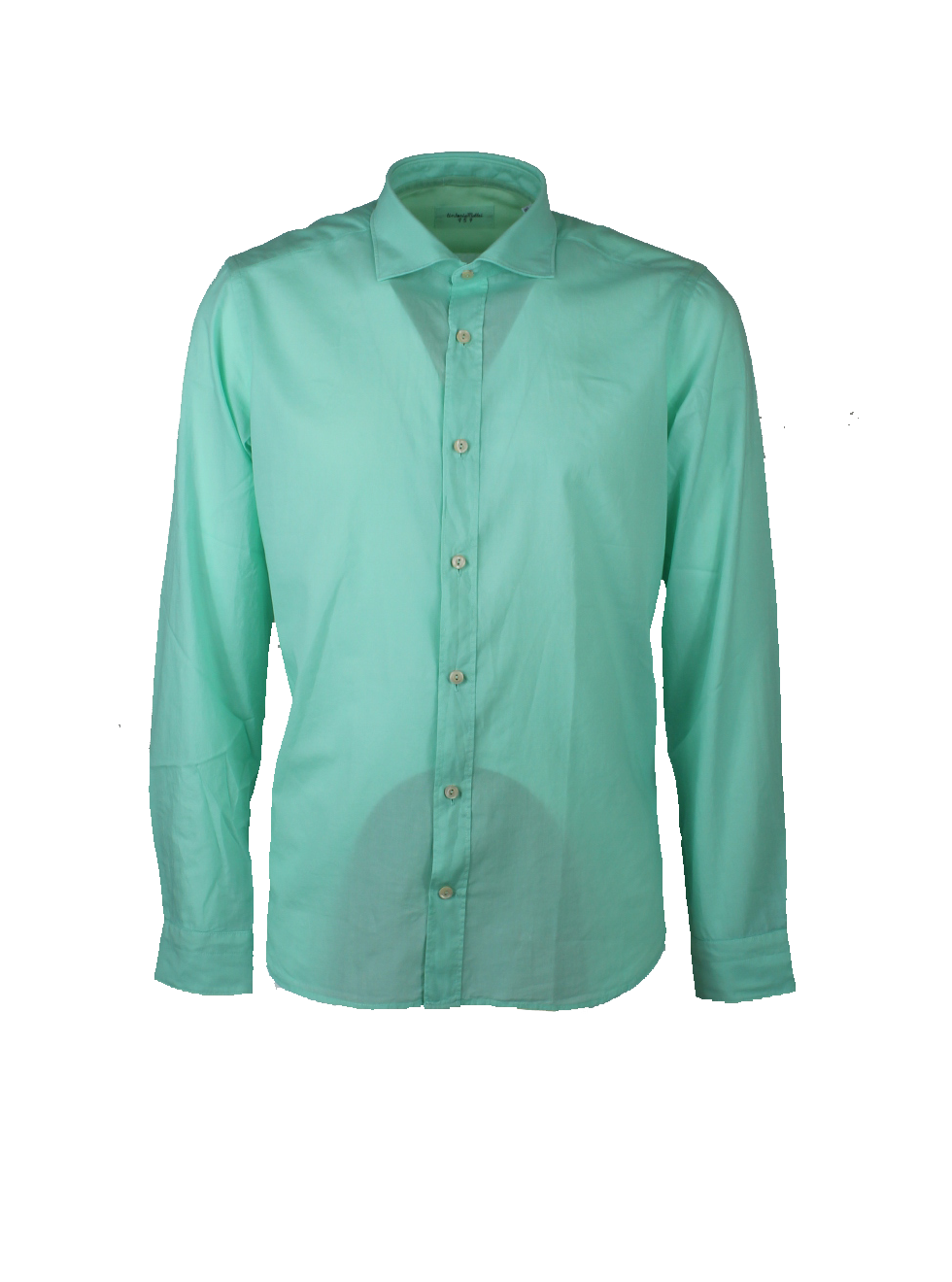 Camicia cotone popeline acquamarina