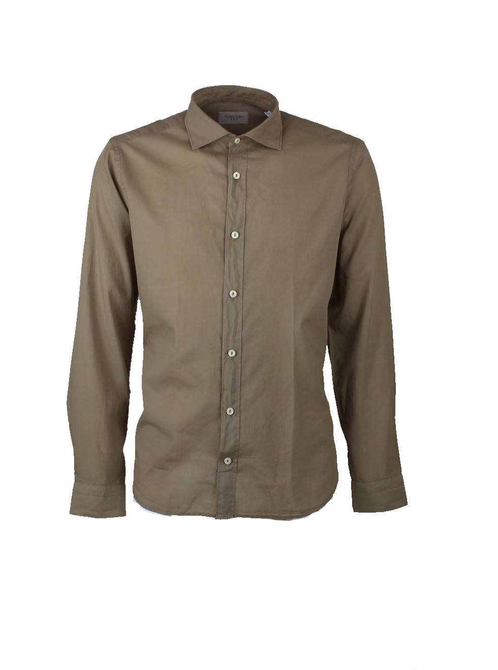 Camicia cotone popeline fango