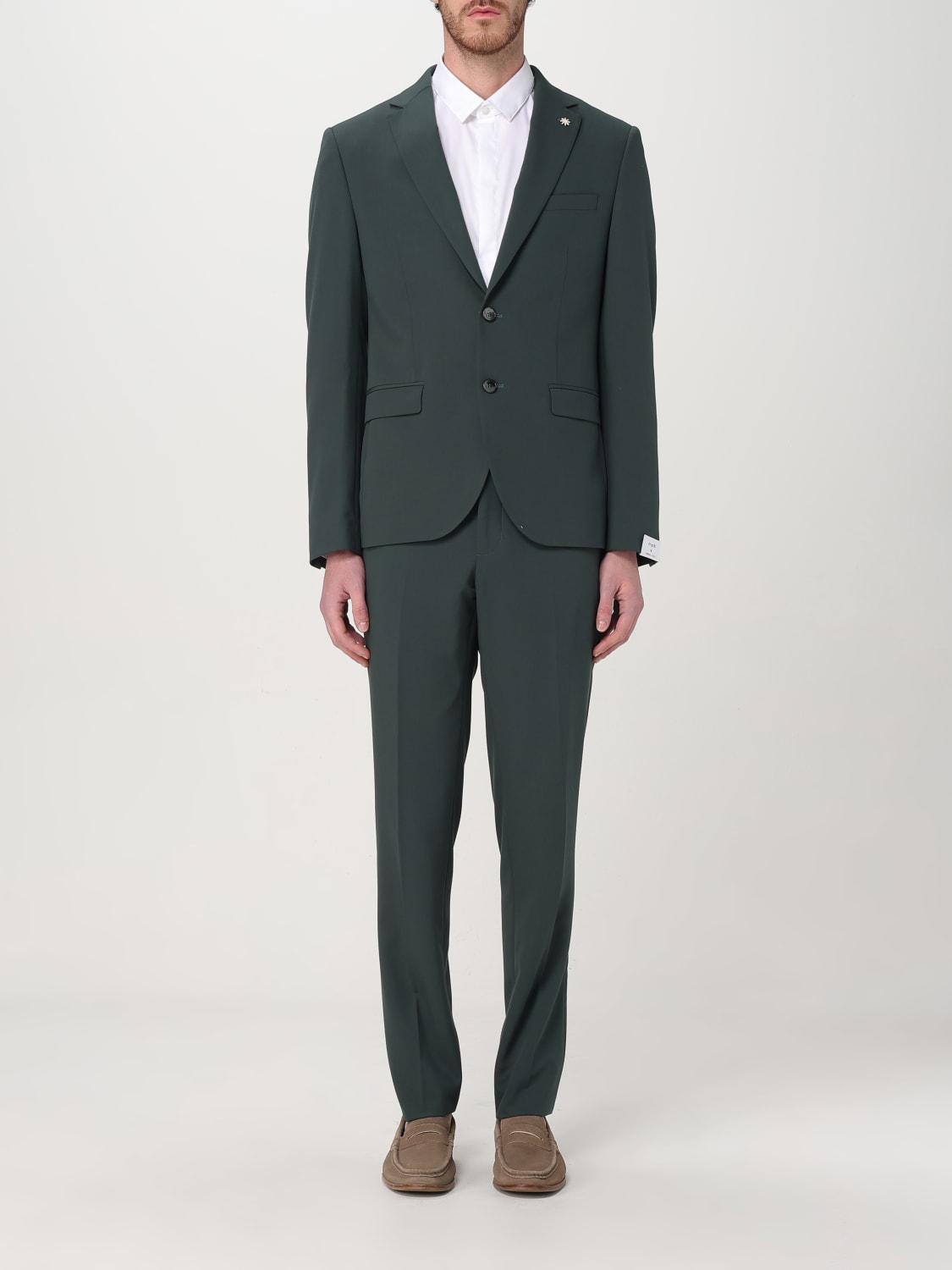 Abito monopetto misto viscosa stretch verde