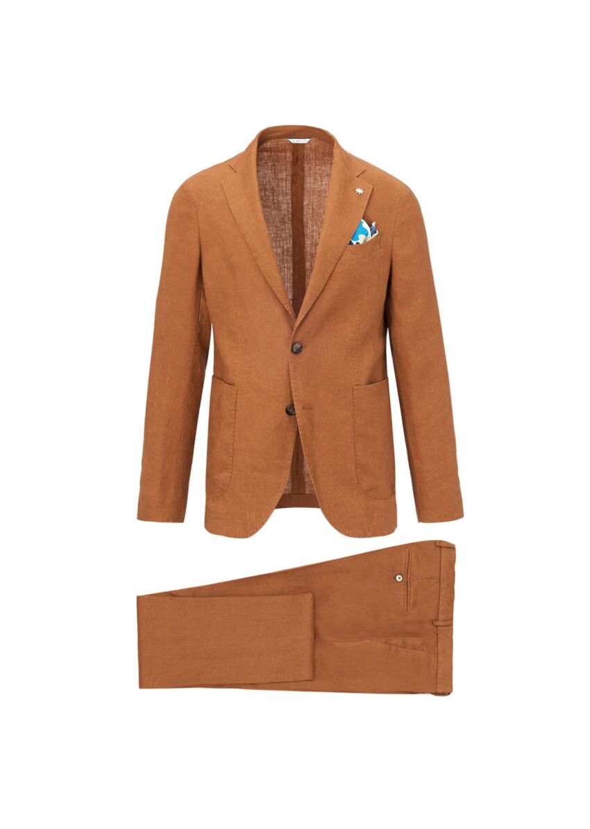 Abito slim fit sfoderato in lino