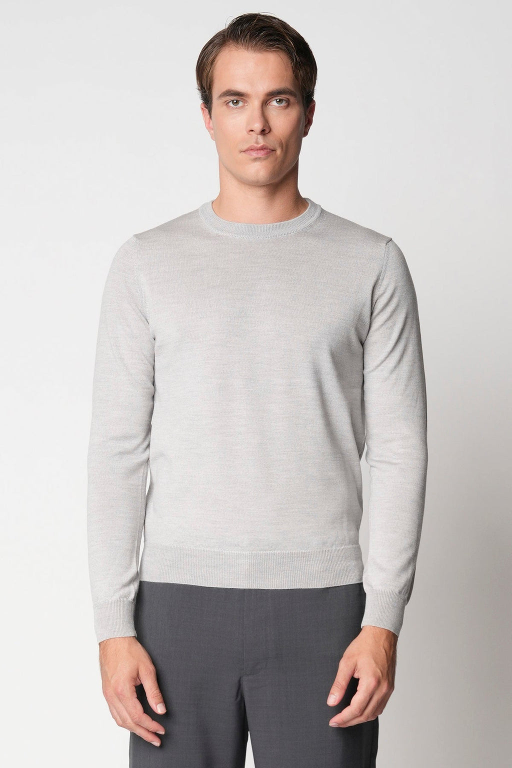 Maglia pura lana merino ghiaccio