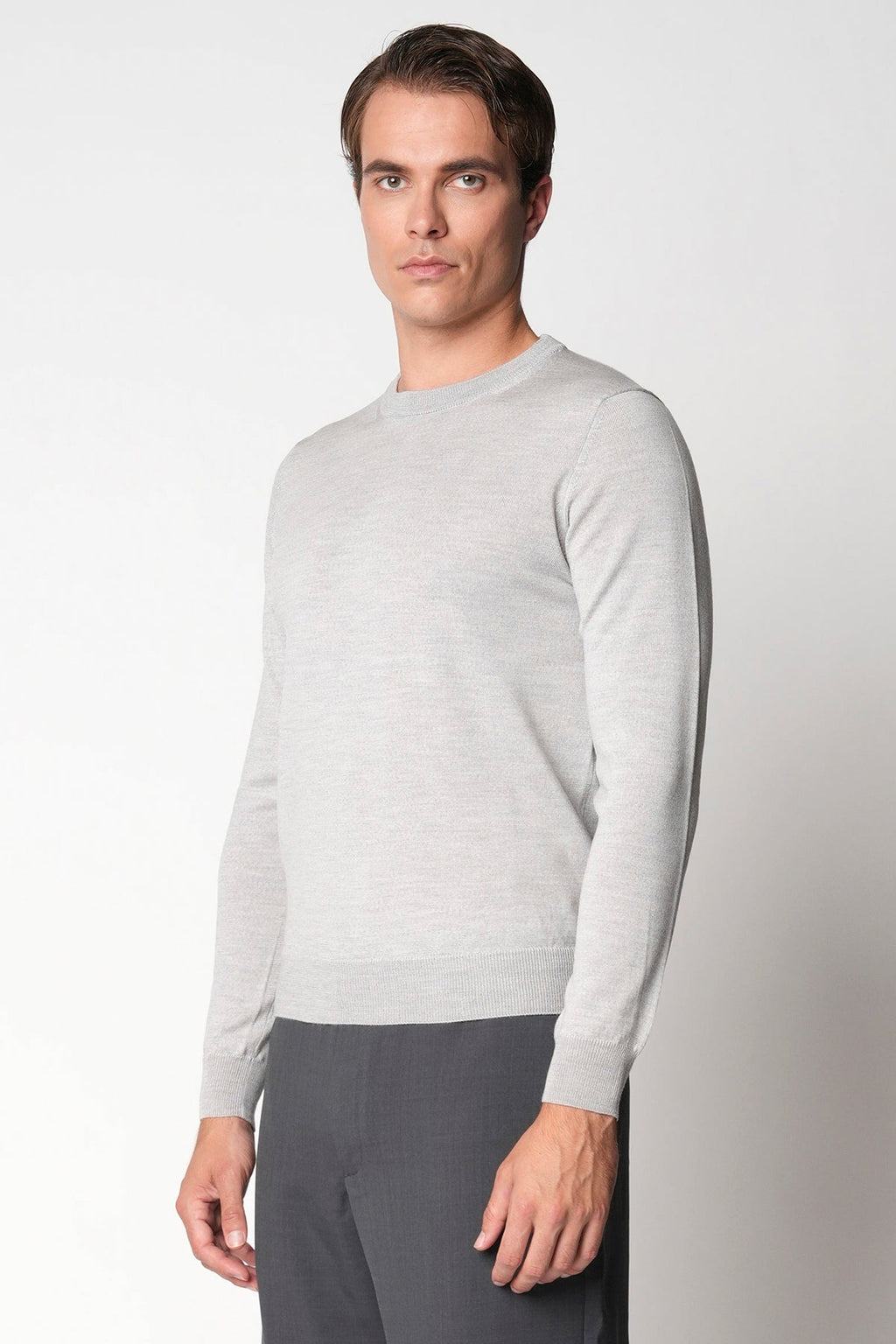 Maglia pura lana merino ghiaccio