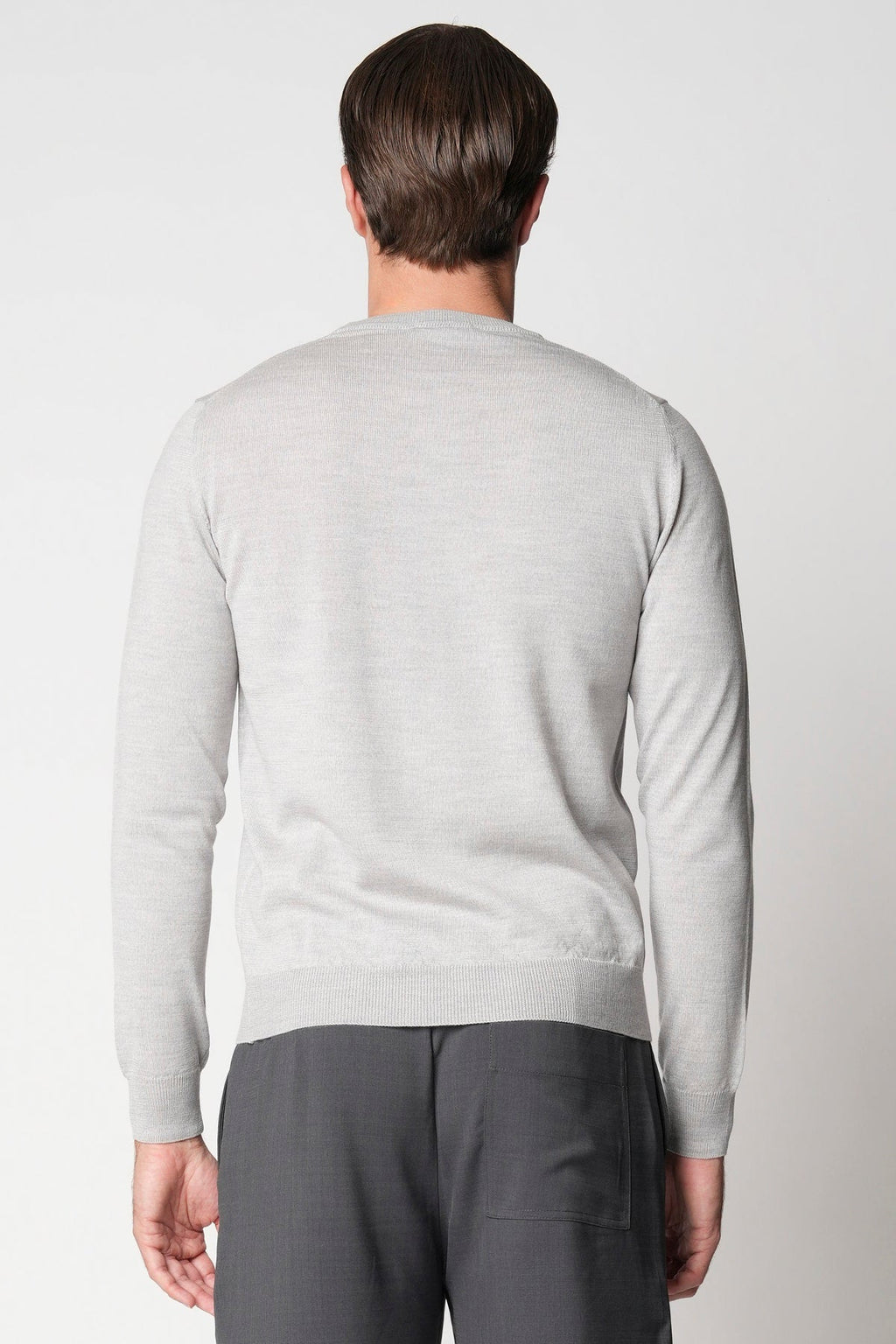 Maglia pura lana merino ghiaccio