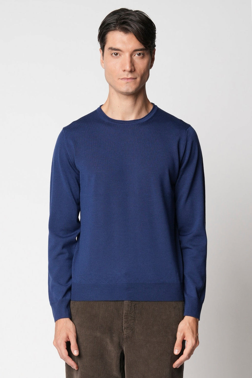 Maglia pura lana merino blu