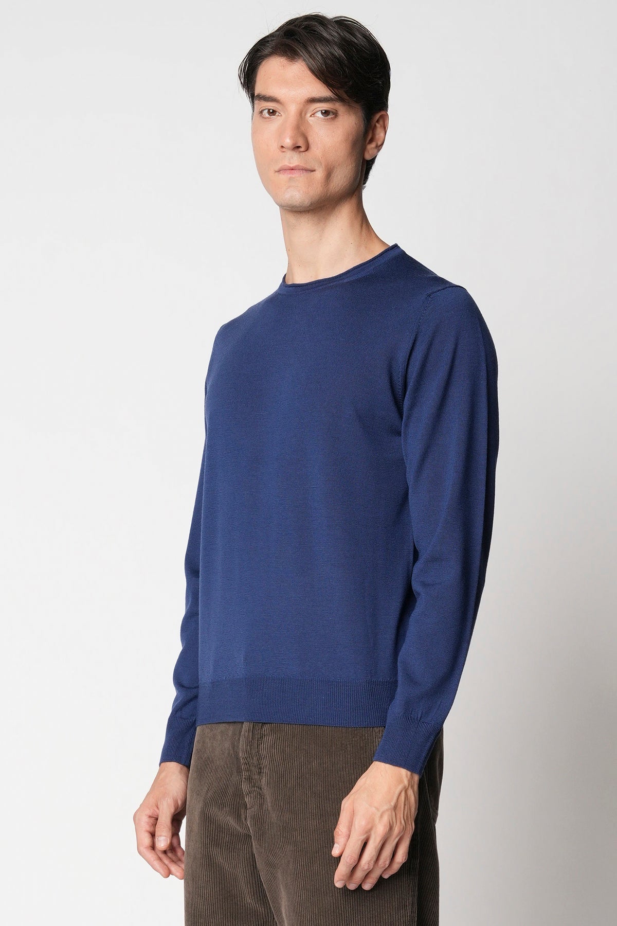 Maglia pura lana merino blu