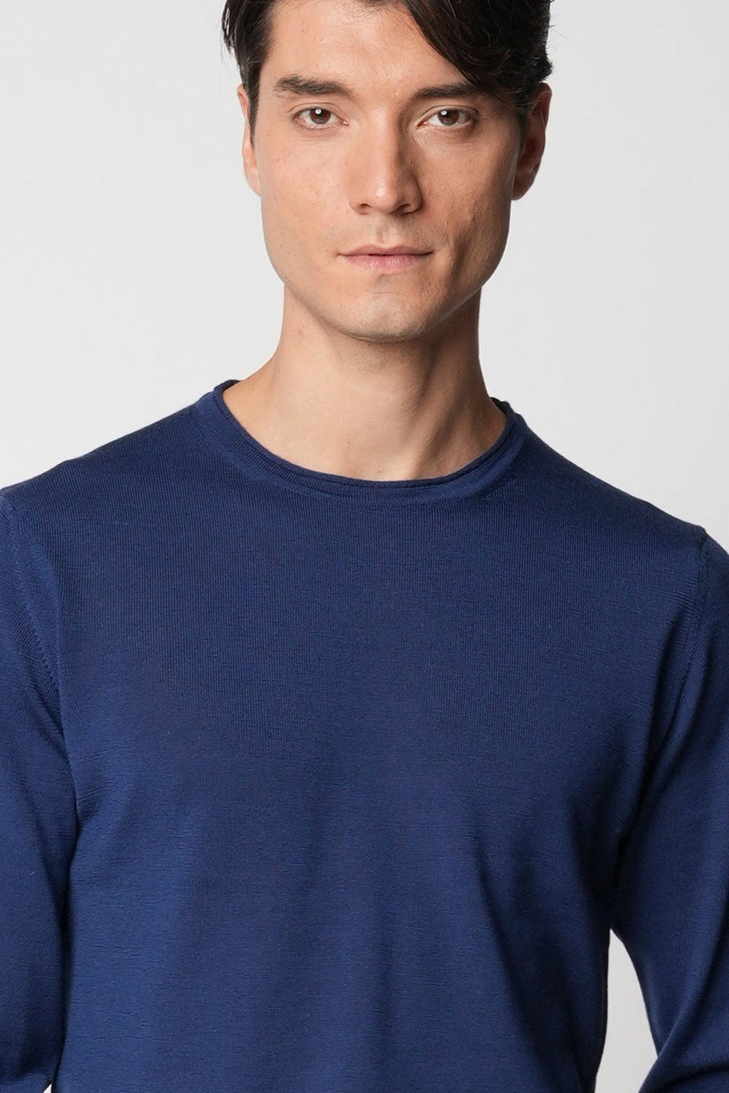 Maglia pura lana merino blu