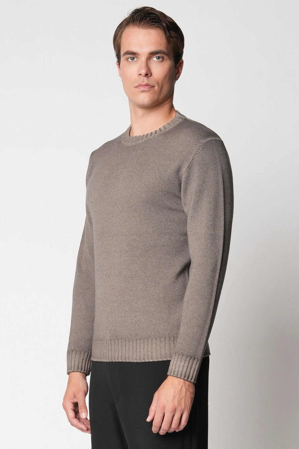 Maglia pura lana merino fango