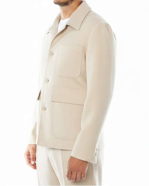 Giacca camicia sabbia