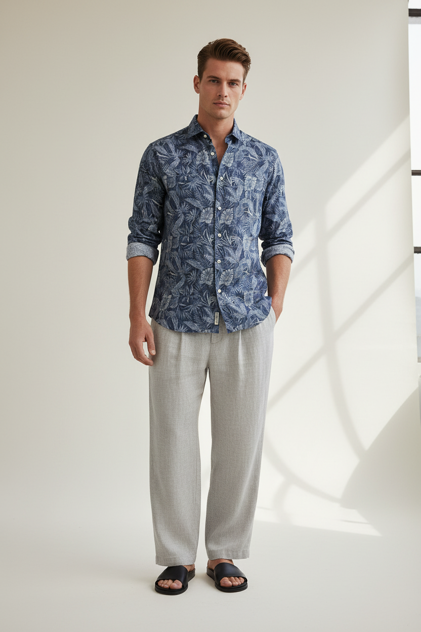 Camicia fantasia jungle Tintoria Mattei