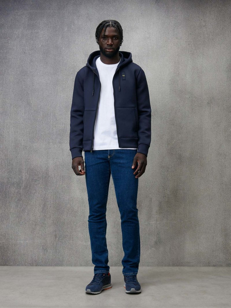 FELPA SCUBA CON CAPPUCCIO COLBY  BLU