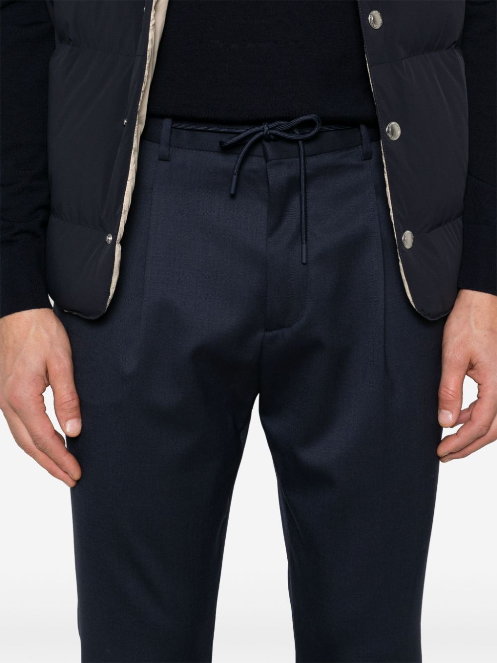 Pantaloni con coulisse e vita elasticizzata blu