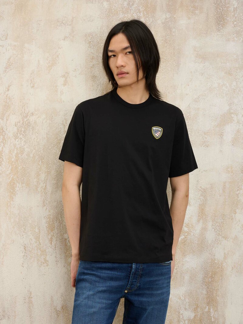 T-SHIRT LOGO GOMMATO FAXON nero