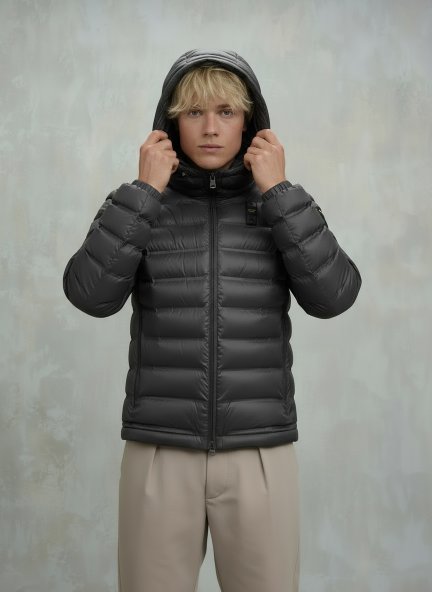 GIUBBETTO TERMOSALDATO CON CAPPUCCIO CHARLES grigio