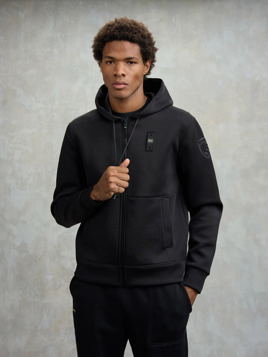 FELPA SCUBA CON CAPPUCCIO COLBY NERA