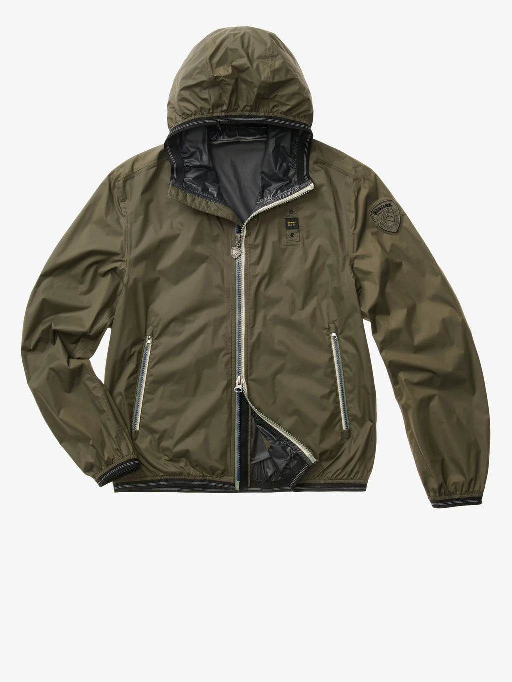JACKET WITH TAPE AND ECO FUR JARVIS green