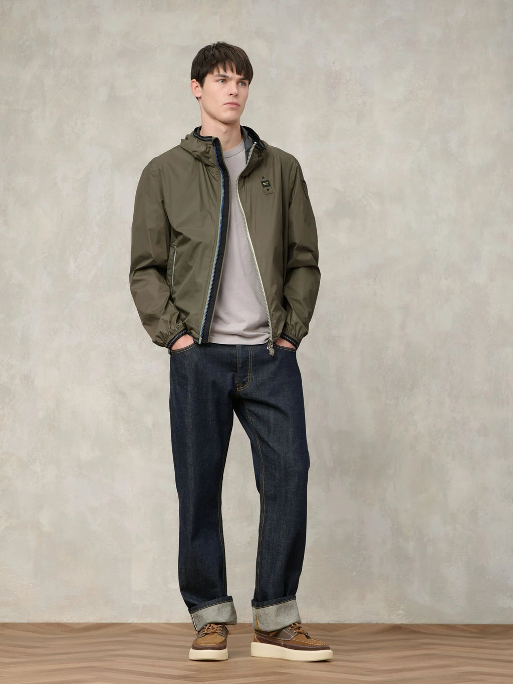 JACKET WITH TAPE AND ECO FUR JARVIS green