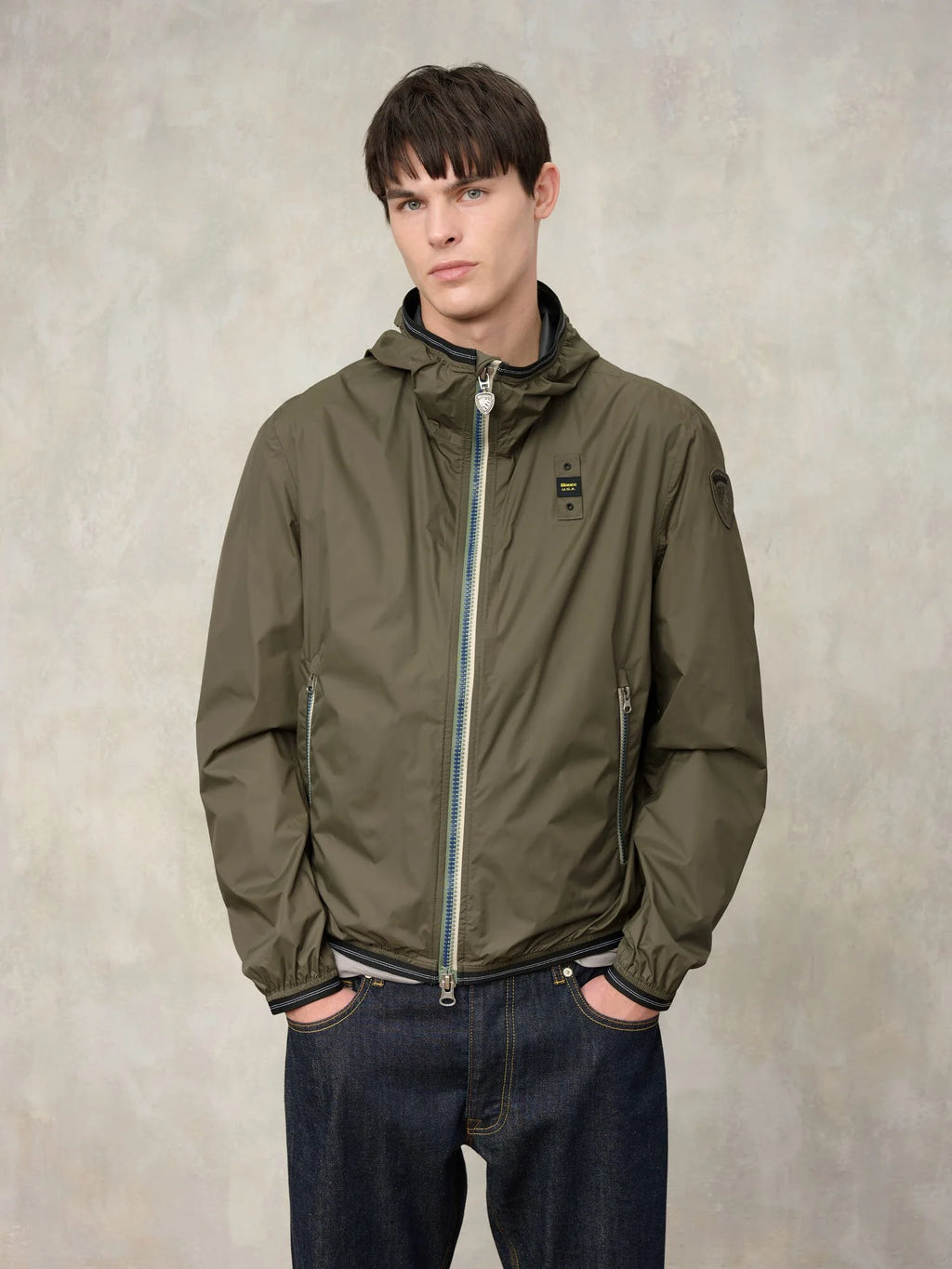 JACKET WITH TAPE AND ECO FUR JARVIS green