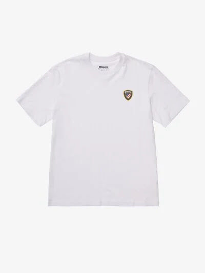 T-SHIRT LOGO GOMMATO FAXON bianco