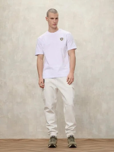 T-SHIRT LOGO GOMMATO FAXON bianco