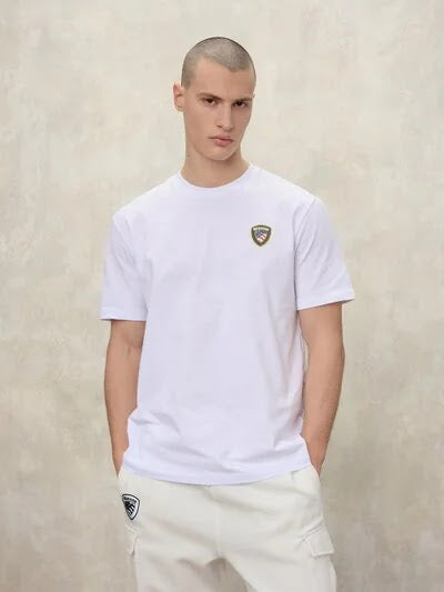 T-SHIRT LOGO GOMMATO FAXON bianco