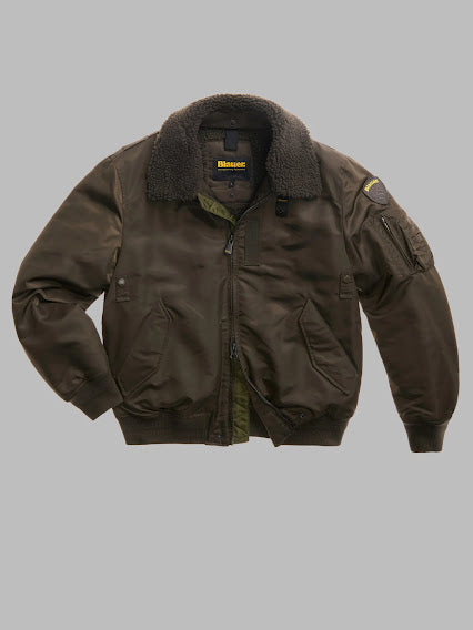 Bomber con colletto in ecopelle di pecora Marshall
