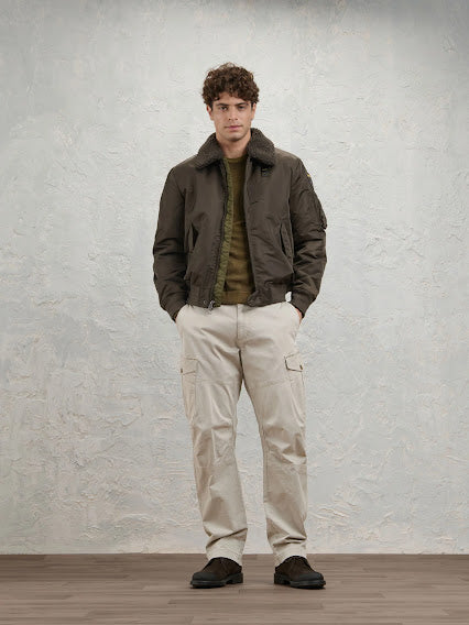 Bomber con colletto in ecopelle di pecora Marshall