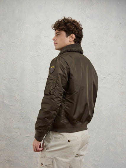 Bomber con colletto in ecopelle di pecora Marshall