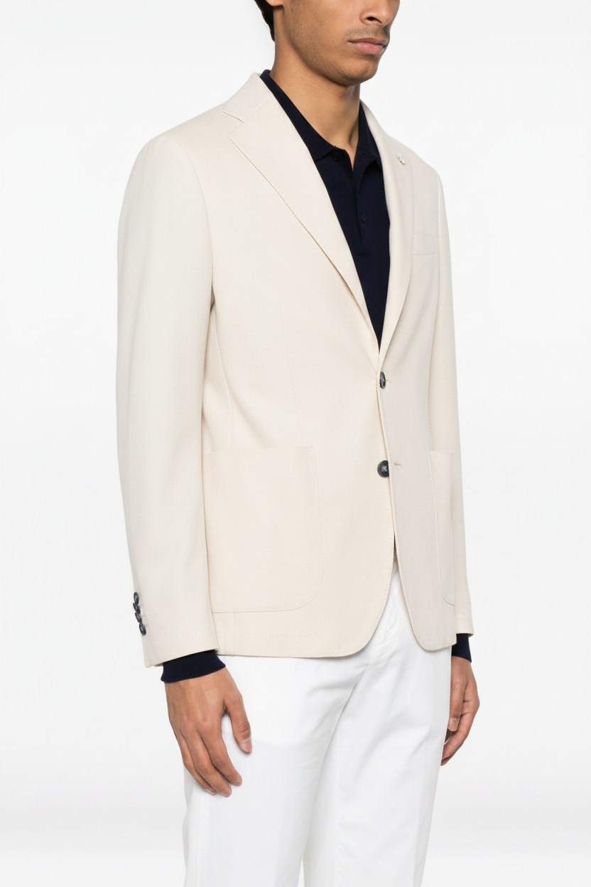 Giacca nuvola jersey cotone piquet latte