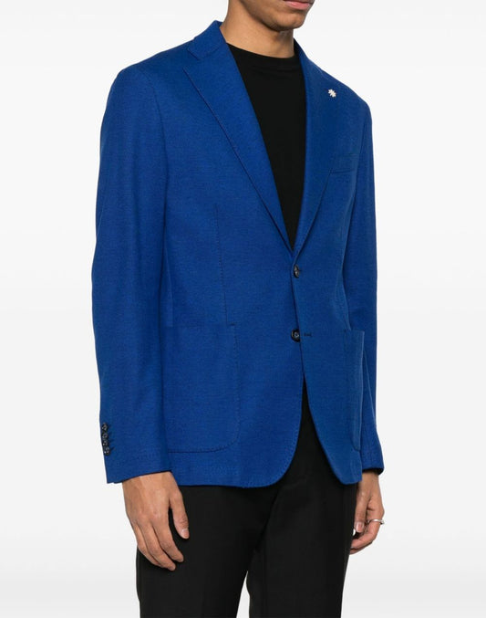 Giacca nuvola jersey cotone piquet blu