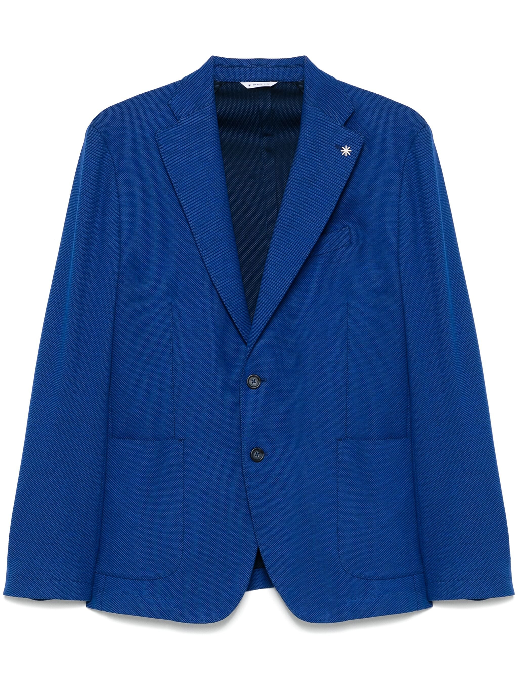 Giacca nuvola jersey cotone piquet blu