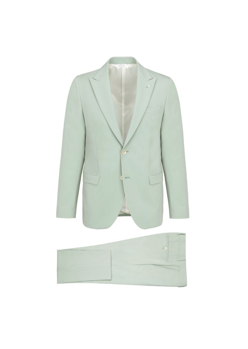 Abito slim fit in misto viscosa stretch