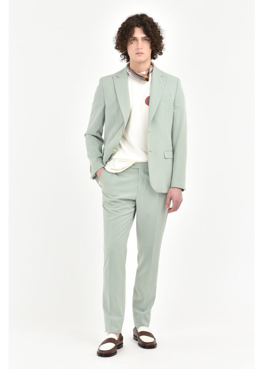 Abito slim fit in misto viscosa stretch