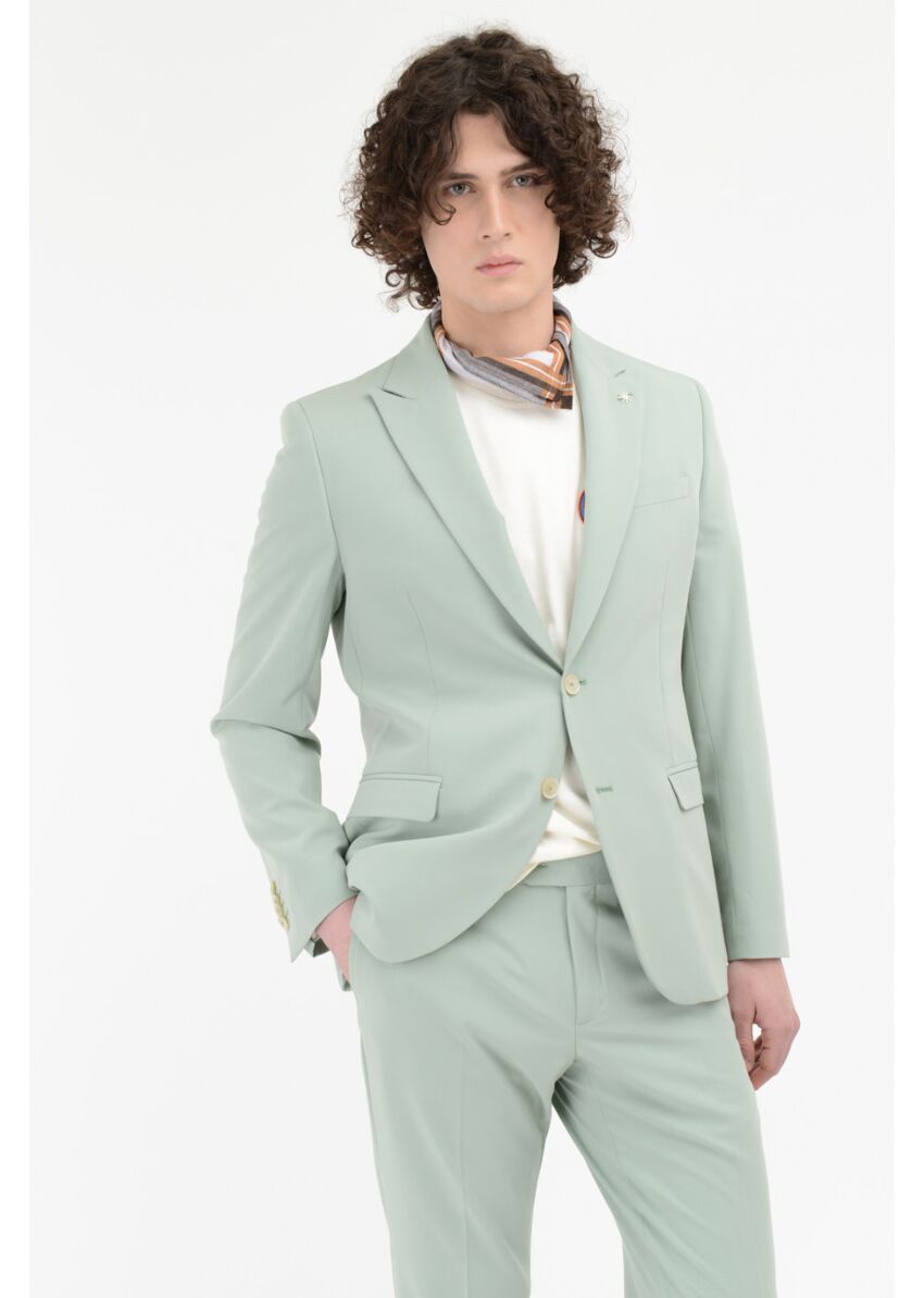 Abito slim fit in misto viscosa stretch