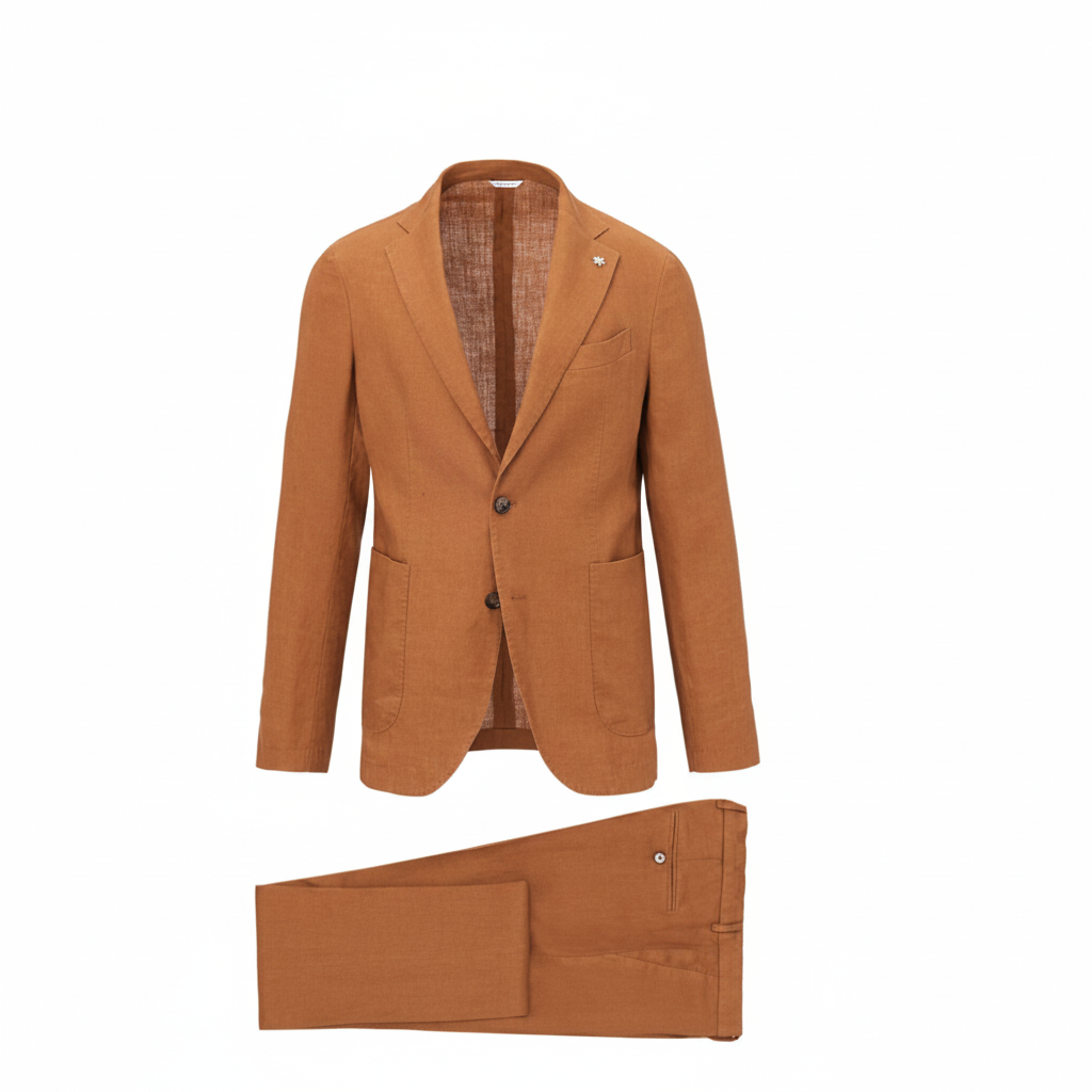 Abito slim fit sfoderato in lino
