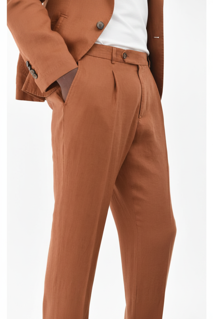 Abito slim fit sfoderato in lino