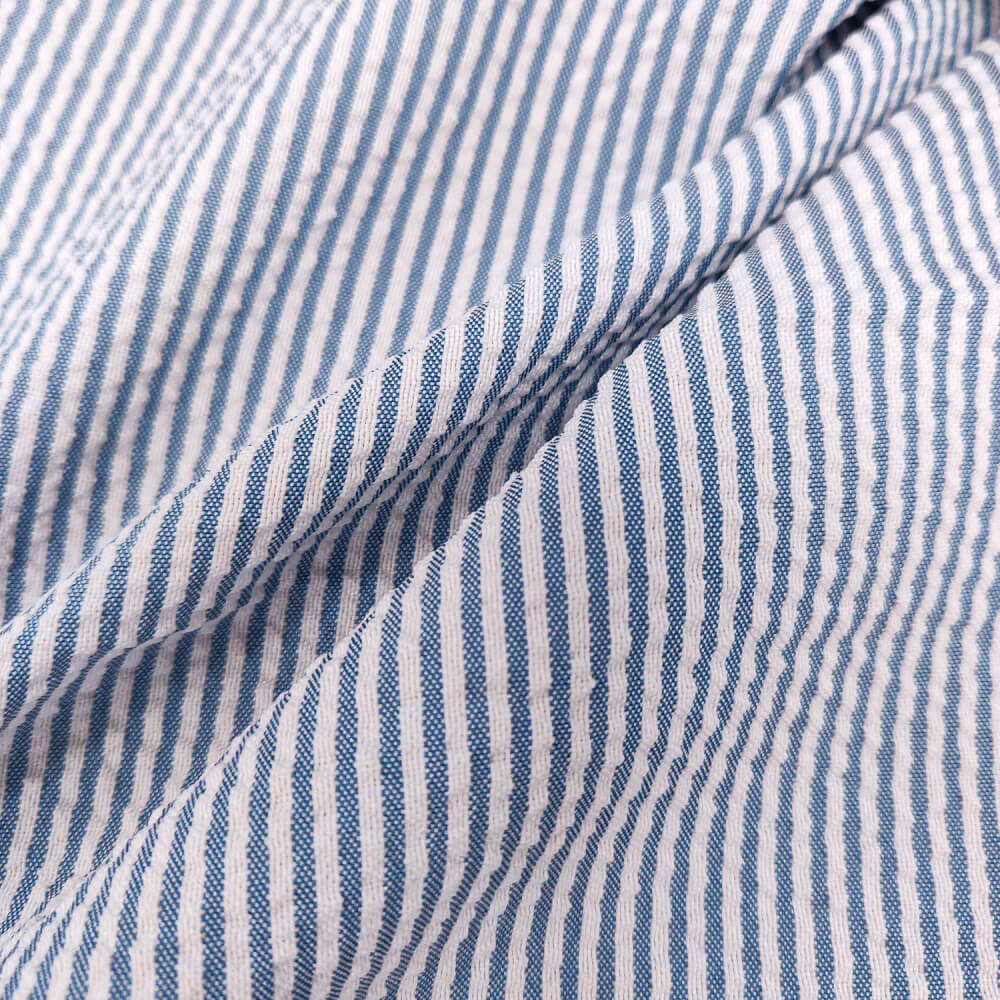 Blazer Doppio Petto blu a righe in seersucker leggero