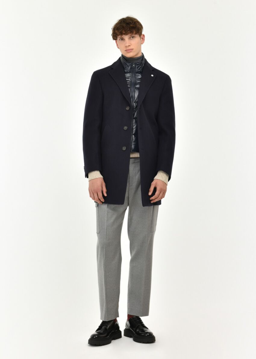 Cappotto slim panno misto lana