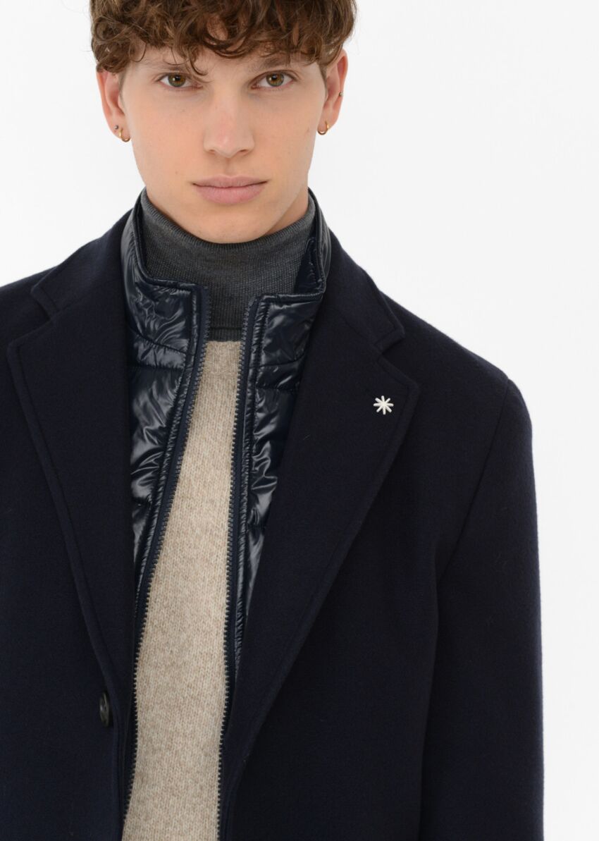 Cappotto slim panno misto lana