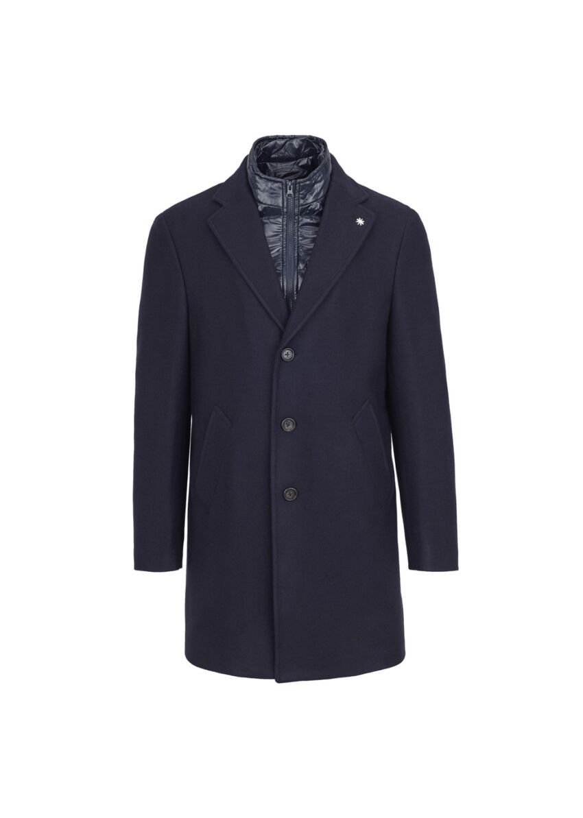 Cappotto slim panno misto lana