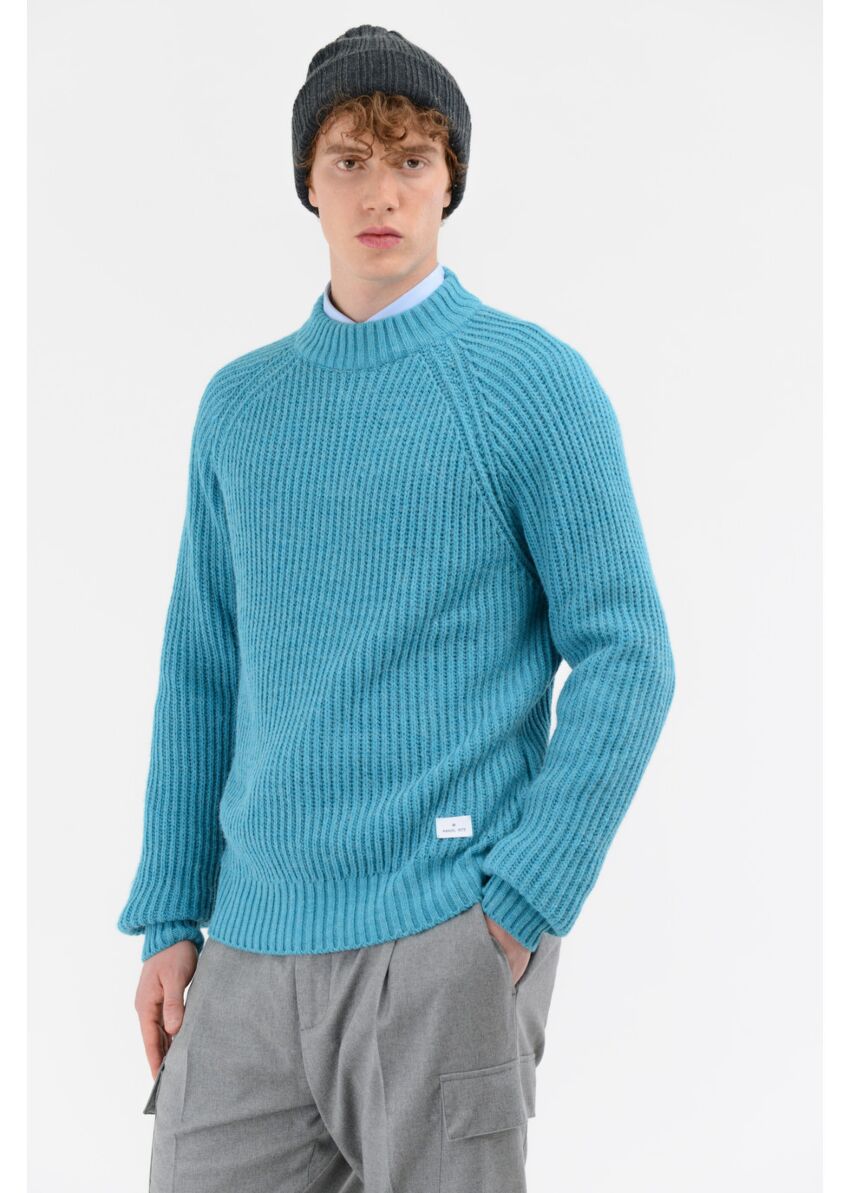 Maglia girocollo costa inglese misto lana