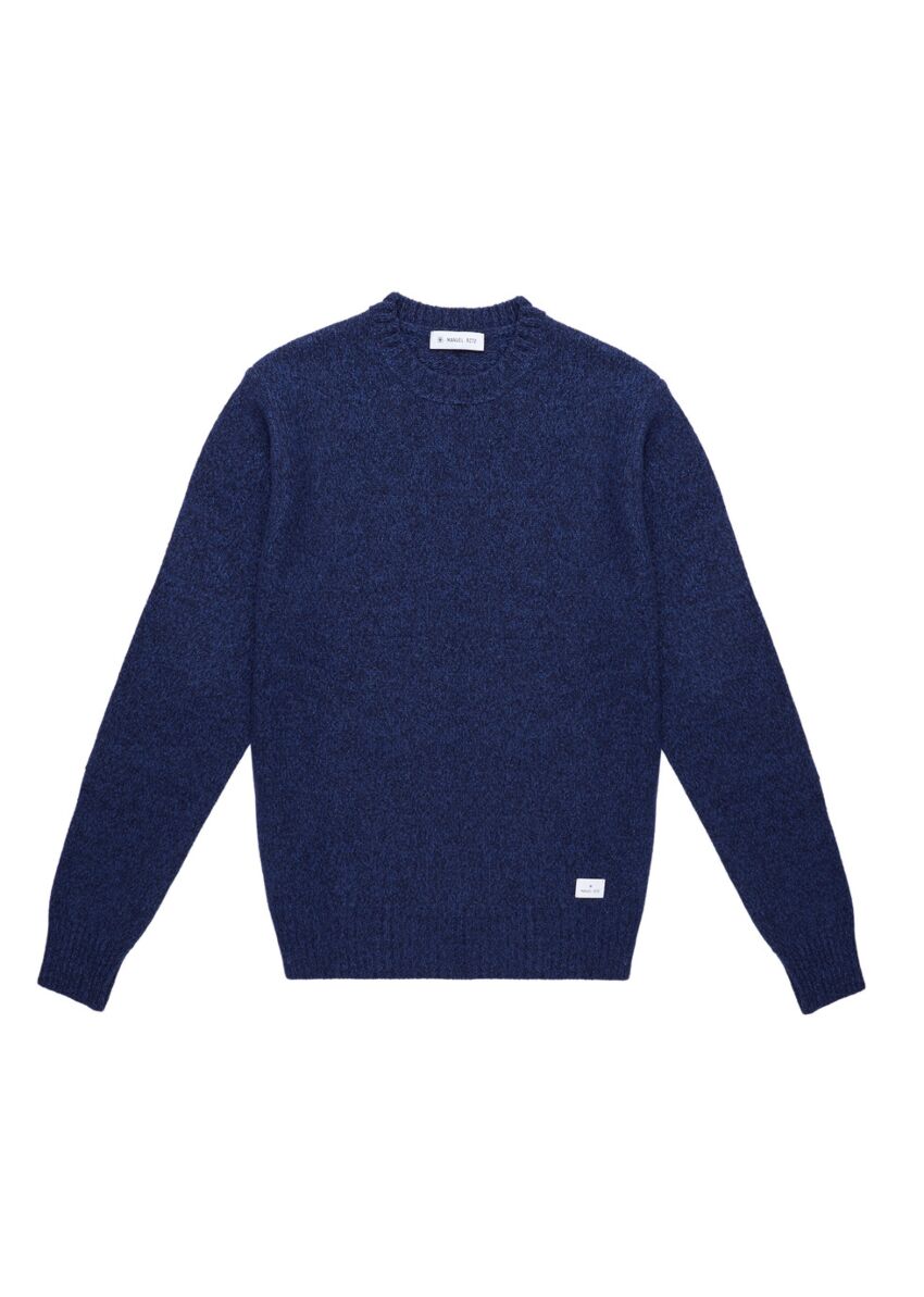 Maglia girocollo mouline` misto lana