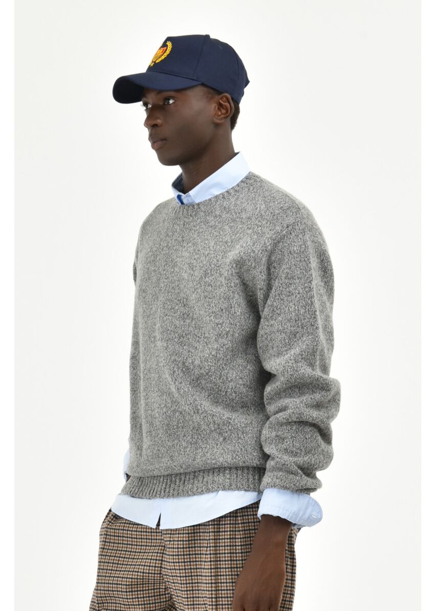 Maglia girocollo mouline` misto lana