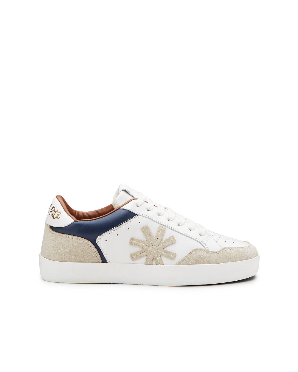 Sneakers  in pelle contrasto blu