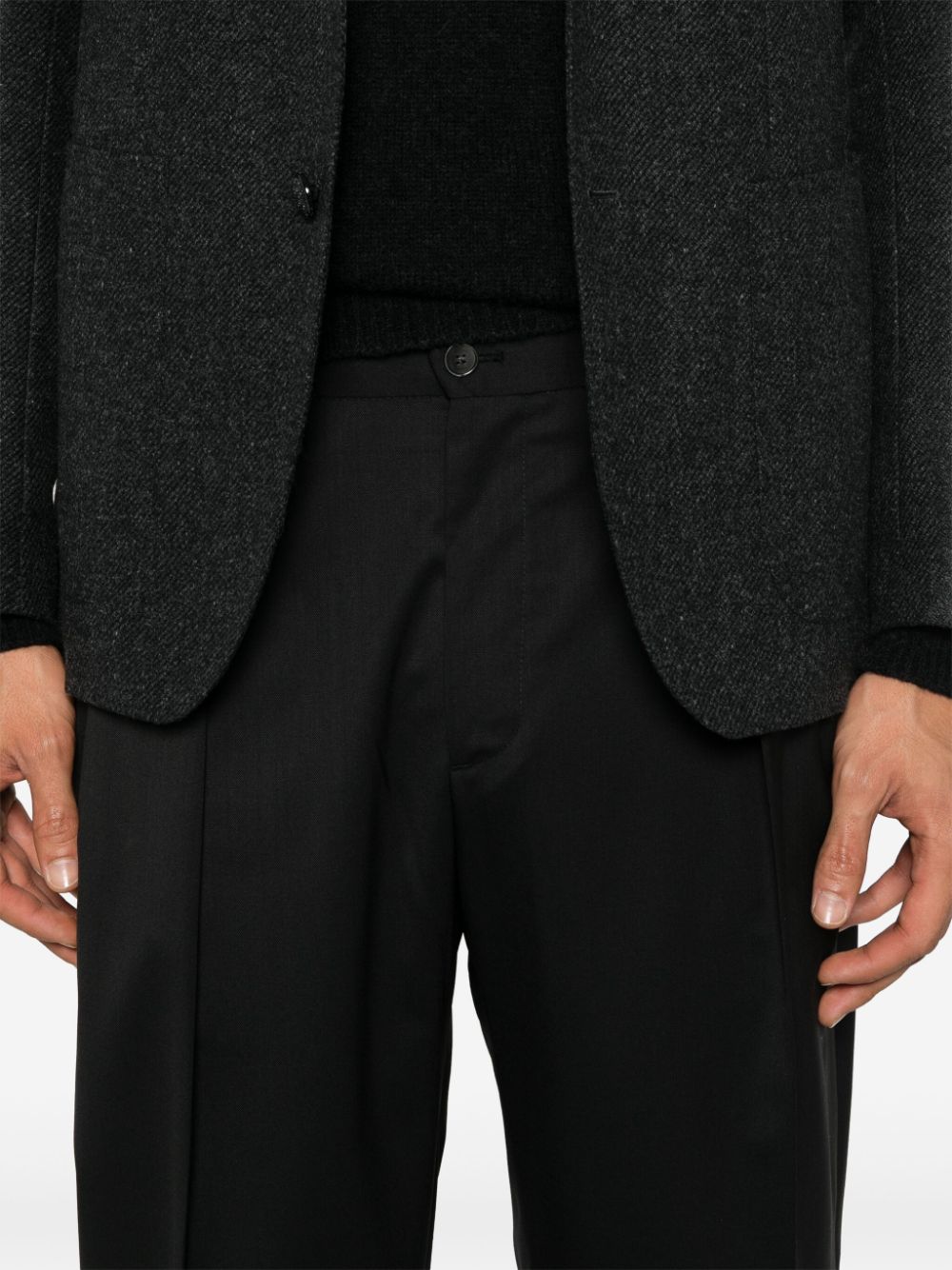 PortobelloS-Pantaloni tasca america in misto lana nero