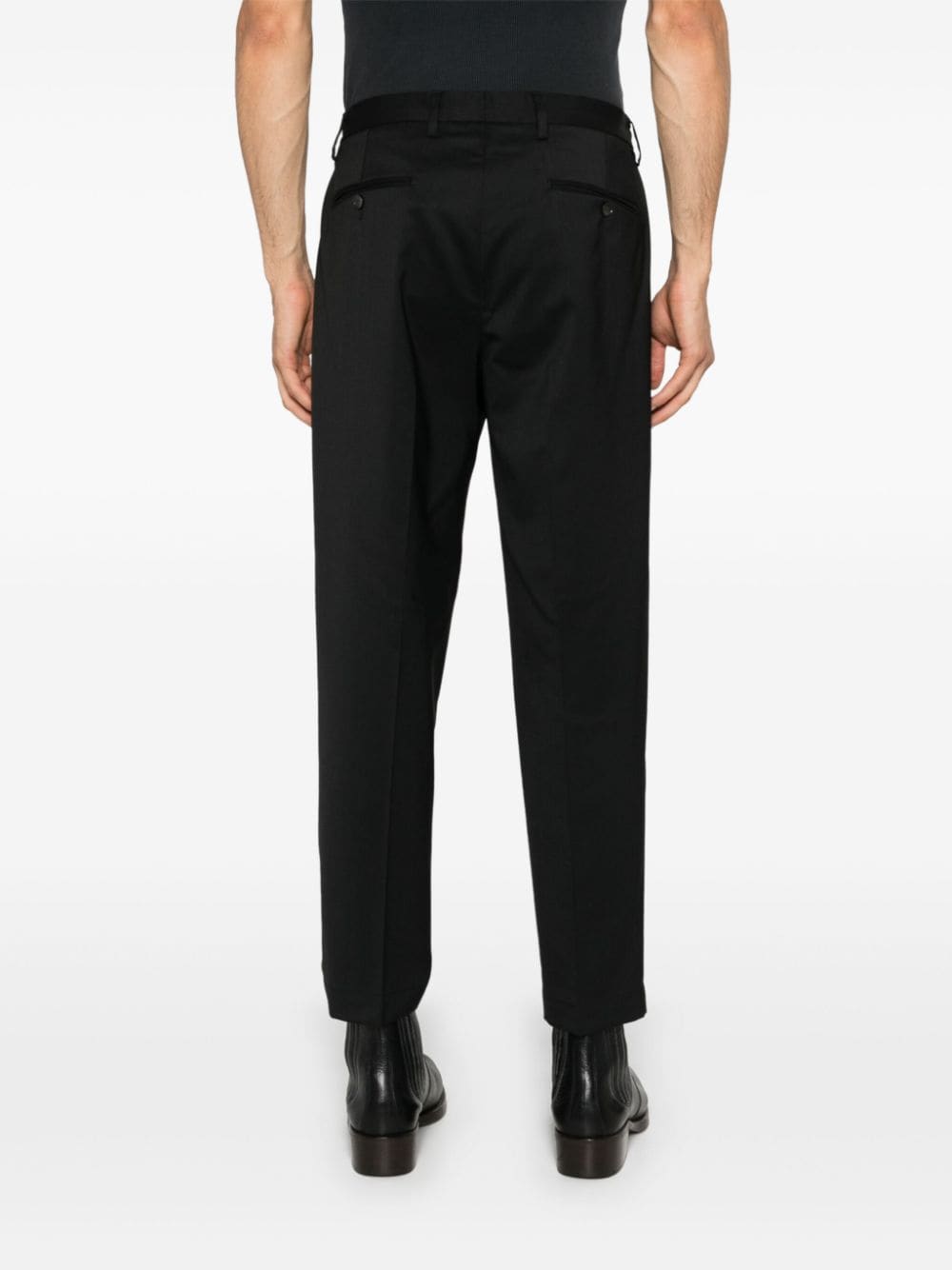 PortobelloS-Pantaloni tasca america in misto lana nero