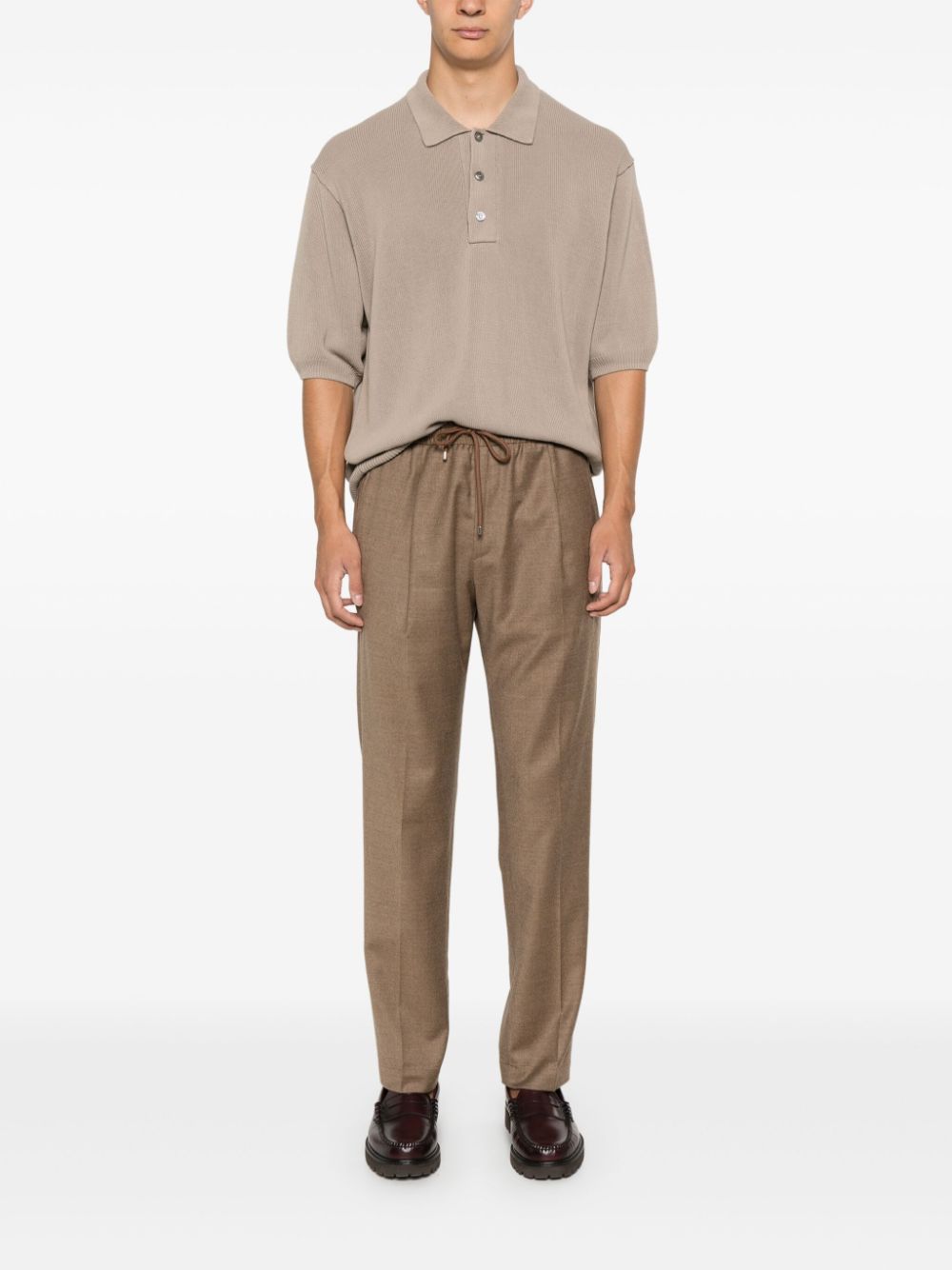 Pantaloni Wimbledons con coulisse pura lana tortora