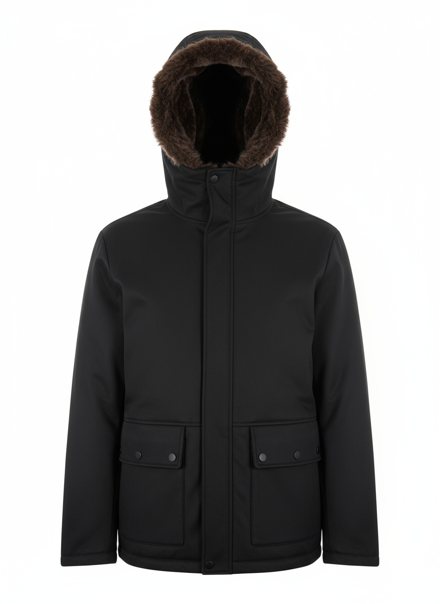 Black faux sheepskin jacket