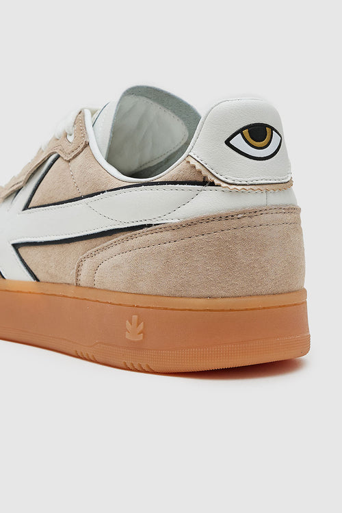 Sneakers in pelle beige
